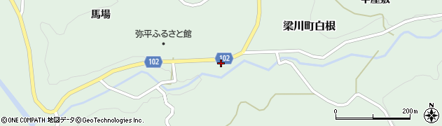 福島県伊達市梁川町白根（宮本）周辺の地図