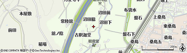 福島県伊達郡桑折町万正寺沼田脇周辺の地図