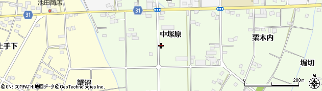 福島県伊達市梁川町粟野（中塚原）周辺の地図
