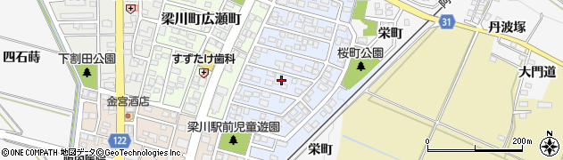 福島県伊達市梁川町桜町周辺の地図
