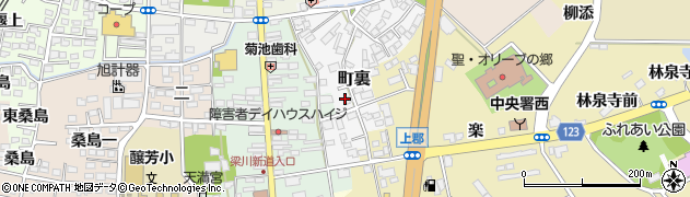 福島県桑折町（伊達郡）町裏周辺の地図