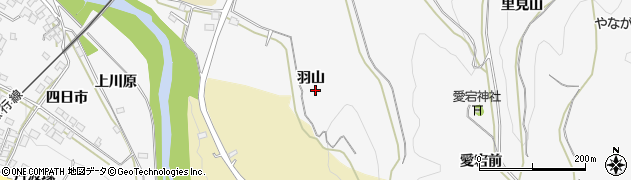 福島県伊達市梁川町（羽山）周辺の地図