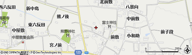 福島県伊達郡桑折町伊達崎西前敷周辺の地図
