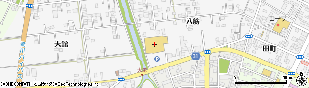 ダイユーエイト梁川店周辺の地図