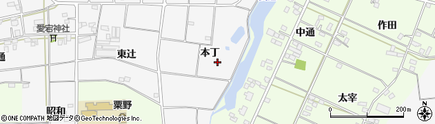 福島県伊達市梁川町二野袋（丸沼）周辺の地図