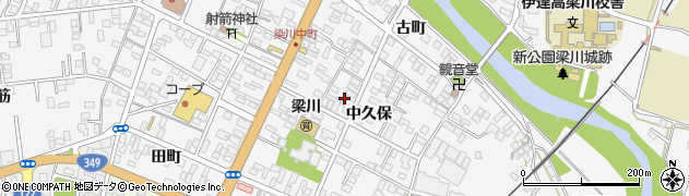 福島県伊達市梁川町（中久保）周辺の地図