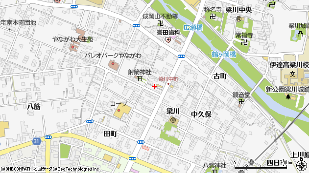 〒960-0783 福島県伊達市梁川町本町の地図