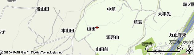 福島県伊達郡桑折町万正寺西舘周辺の地図