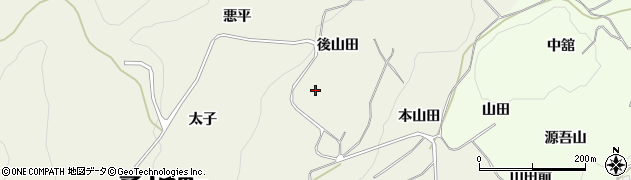 福島県桑折町（伊達郡）平沢（後山田）周辺の地図