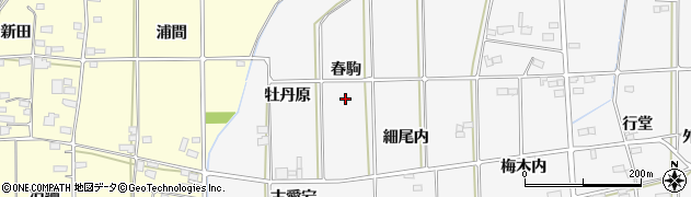 福島県伊達市梁川町二野袋春駒周辺の地図