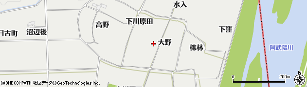 福島県桑折町（伊達郡）伊達崎（大野）周辺の地図