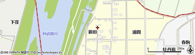 福島県伊達市梁川町向川原新田周辺の地図