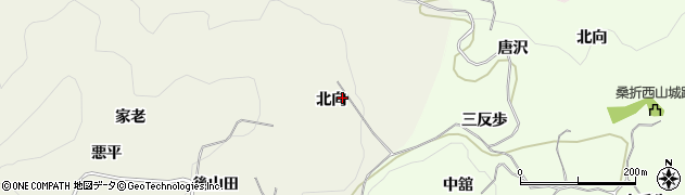 福島県桑折町（伊達郡）平沢（北向）周辺の地図