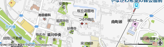 福島県伊達市梁川町桜岳周辺の地図