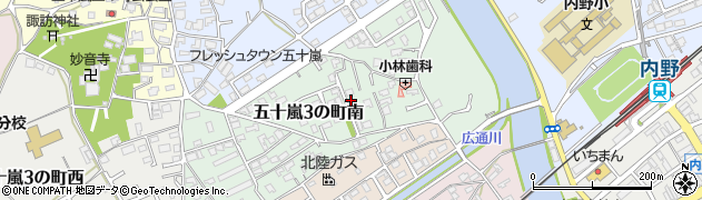 新潟県新潟市西区五十嵐３の町南周辺の地図