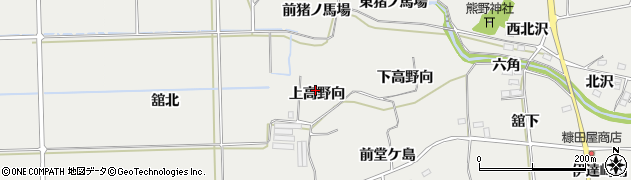 福島県桑折町（伊達郡）伊達崎（上高野向）周辺の地図