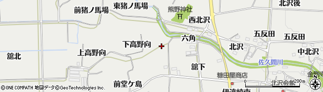 福島県桑折町（伊達郡）伊達崎（下高野向）周辺の地図