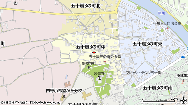 〒950-2177 新潟県新潟市西区五十嵐三の町中の地図