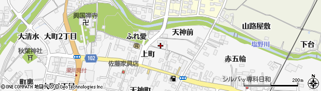 福島県伊達市梁川町（天神前）周辺の地図