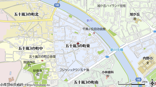 〒950-2173 新潟県新潟市西区五十嵐三の町東の地図