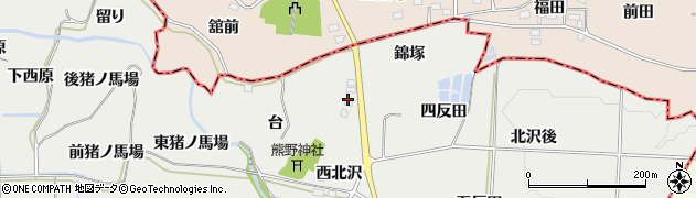 福島県伊達郡桑折町伊達崎台周辺の地図