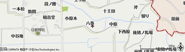 福島県伊達郡桑折町谷地八巻周辺の地図