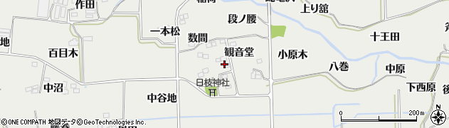 福島県桑折町（伊達郡）谷地（観音堂）周辺の地図