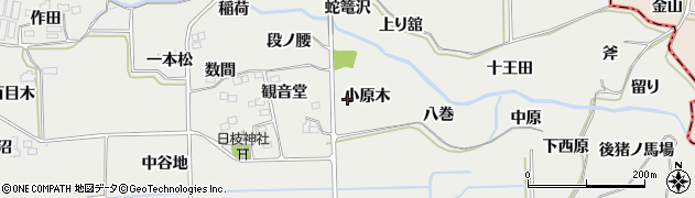 福島県伊達郡桑折町谷地小原木周辺の地図