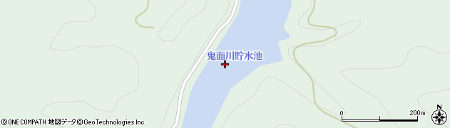 鬼面川貯水池周辺の地図
