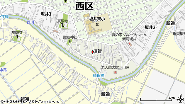 〒950-2043 新潟県新潟市西区須賀の地図