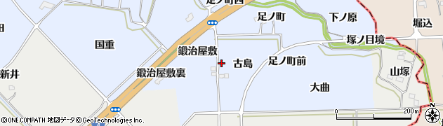 福島県桑折町（伊達郡）北半田（鍛治屋敷前）周辺の地図