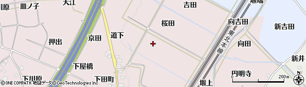 福島県桑折町（伊達郡）南半田（桜田）周辺の地図