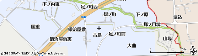 福島県桑折町（伊達郡）北半田（古島）周辺の地図