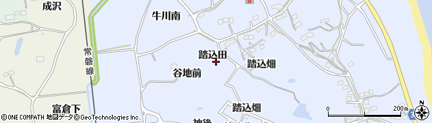 福島県新地町（相馬郡）大戸浜（踏込田）周辺の地図
