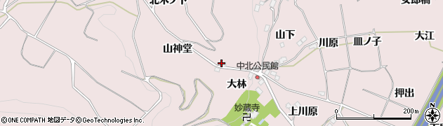 福島県桑折町（伊達郡）南半田（山神堂）周辺の地図