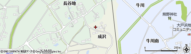 福島県新地町（相馬郡）駒ケ嶺（成沢）周辺の地図