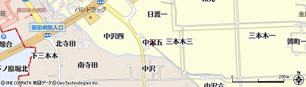 福島県伊達郡国見町藤田中沢五周辺の地図