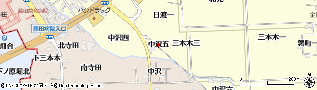 福島県国見町（伊達郡）藤田（中沢五）周辺の地図
