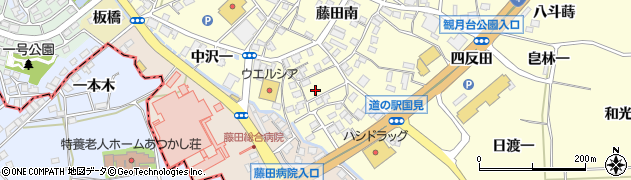 福島県国見町（伊達郡）藤田（中沢二）周辺の地図