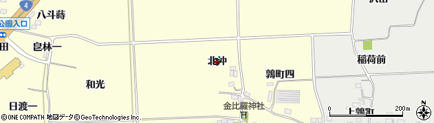 福島県国見町（伊達郡）藤田（北沖）周辺の地図