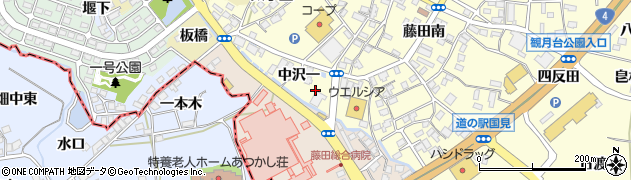福島県国見町（伊達郡）藤田（中沢一）周辺の地図