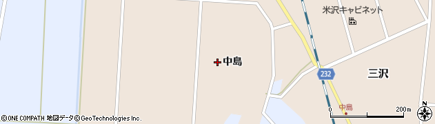 山形県米沢市三沢中島周辺の地図