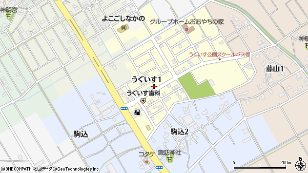〒950-0214 新潟県新潟市江南区うぐいすの地図