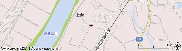 福島県伊達市梁川町舟生（上台）周辺の地図