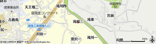 福島県国見町（伊達郡）藤田（滝川三）周辺の地図