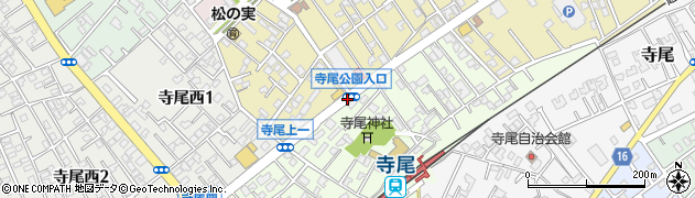 寺尾公園入口周辺の地図