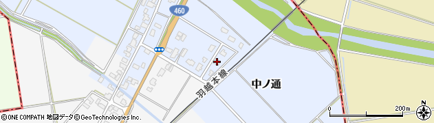 新潟県阿賀野市中ノ通223周辺の地図