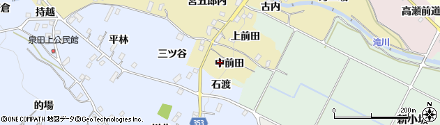 福島県国見町（伊達郡）小坂（中前田）周辺の地図
