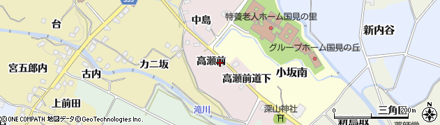 福島県国見町（伊達郡）鳥取（高瀬前）周辺の地図