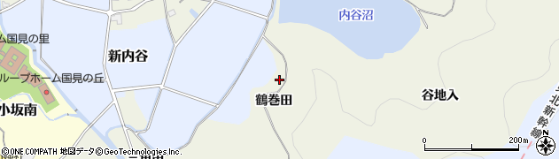 福島県国見町（伊達郡）内谷（鶴巻田）周辺の地図